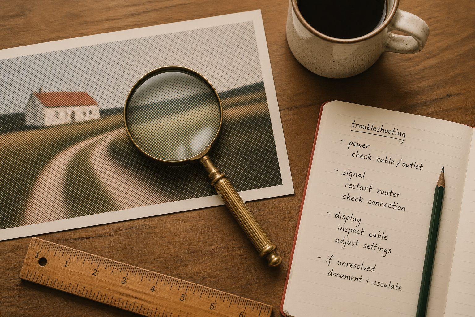 A stack of editorial reference books on a warm wooden desk with brass bookmarks, reading glasses, and a steaming coffee — the deep-learning workspace metaphor